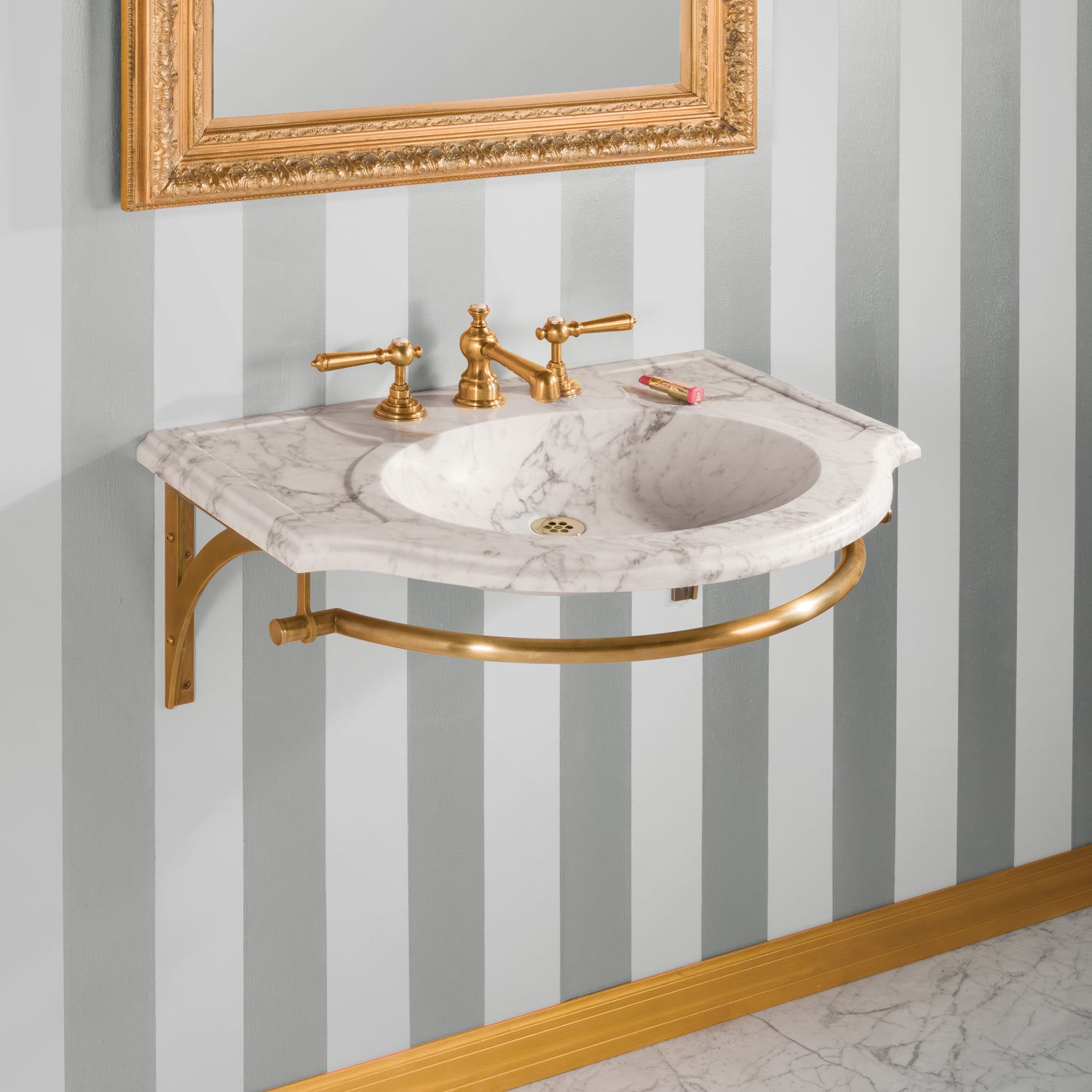 Petite Renaissance Bath Console carrara marble