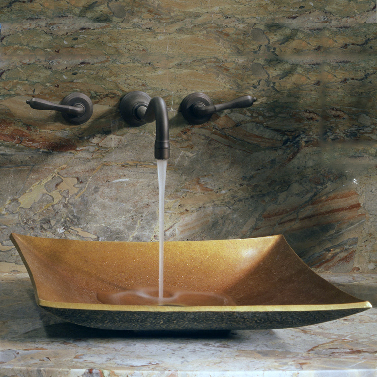 Stone Forest's Bronze Zen vessel sink is a unique bronze vessel handcrafted using traditional sand casting methods. Weathered Bronze. image 3 of 4