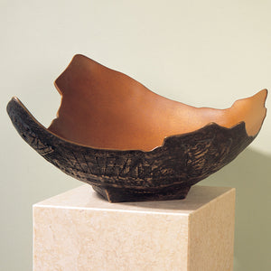 Chalice vessel sink in weathered bronze.  Exterior is darker in all finish options due to the design and texture. image 4 of 4