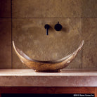 Stone Forest Lunette Vessel Sink solid cast bronze vessel sink golden bronze.