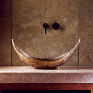 Stone Forest Lunette Vessel Sink solid cast bronze vessel sink golden bronze. image 2 of 3