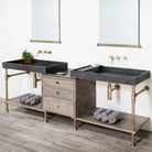 Double Elemental Vanity set.  Shown with Watermark Faucets