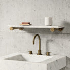 Elemental Classic Accessory Shelf in Carrara and aged brass