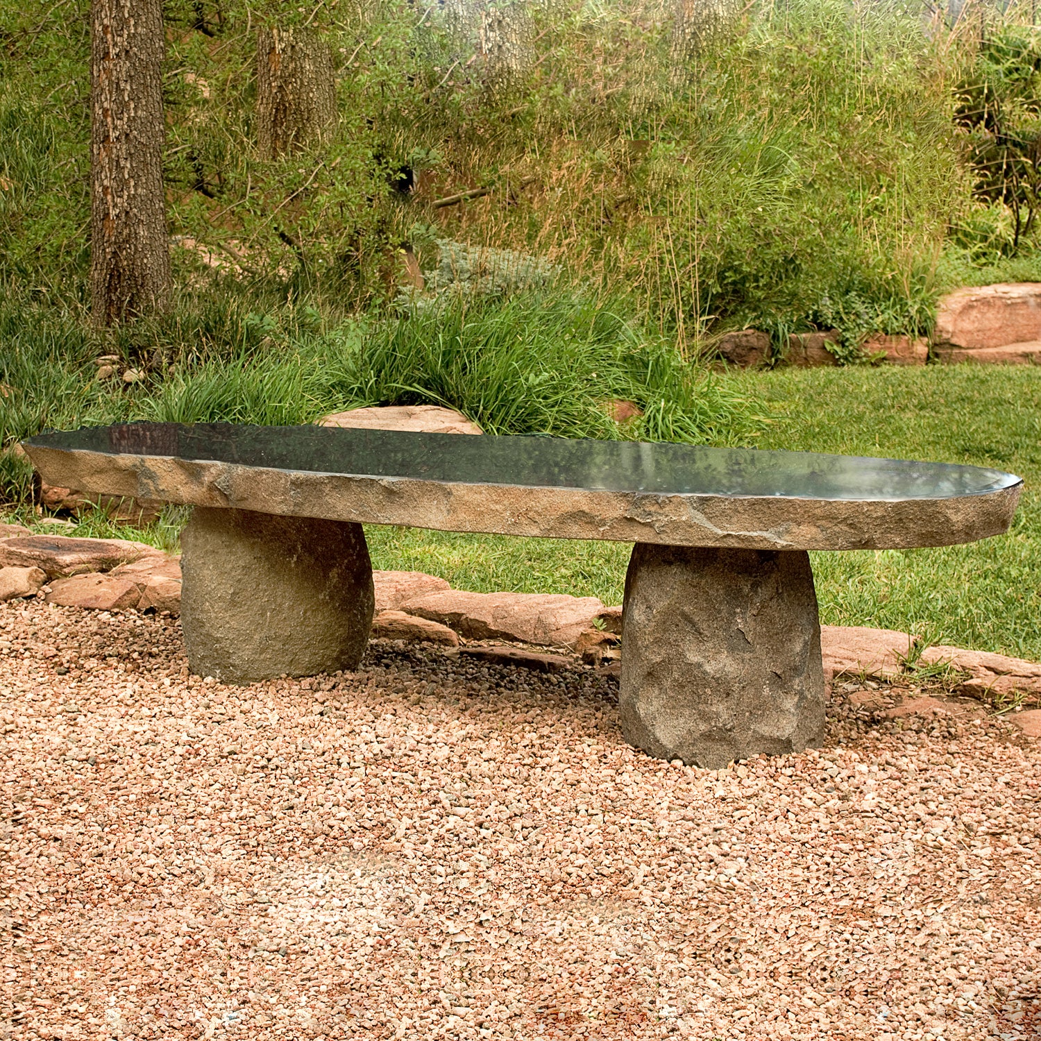 Natural Stone Garden Benches Stone And Wood Bench For Garden | Antique