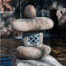 Stone Forest 15"h Wabi Stone Lantern created from natural boulders using minimal carving. 