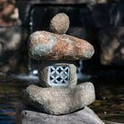 Stone Forest 15"h Wabi Stone Lantern created from natural boulders using minimal carving. 