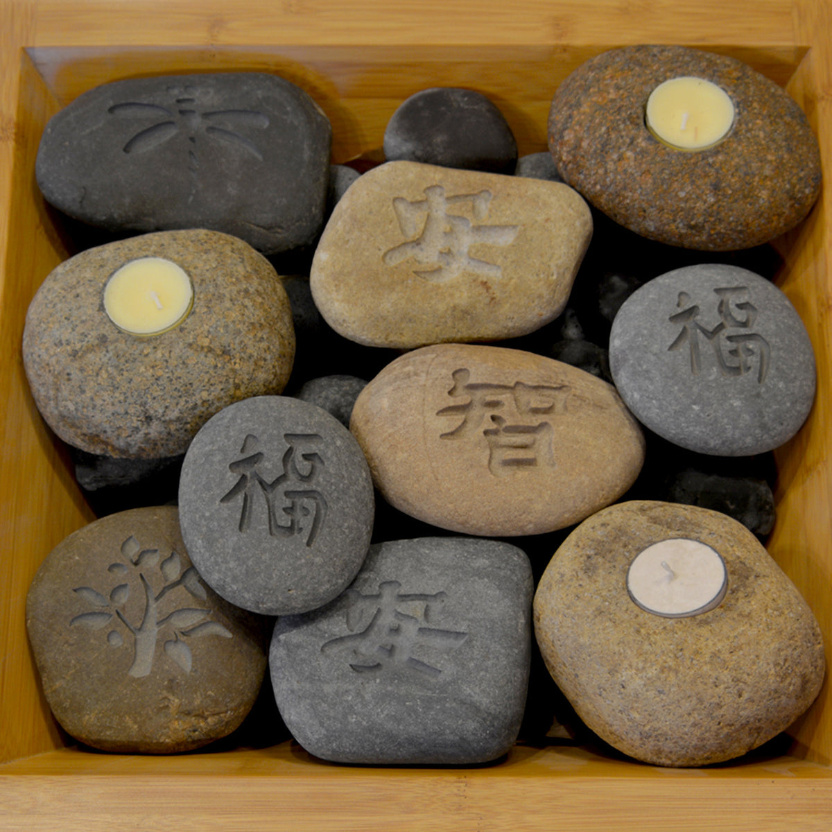 Stone Forest Character Pebbles are  each uniquely carved from natural river pebbles image 8 of 8