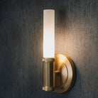 Elemental Facet Tee Sconce in aged brass