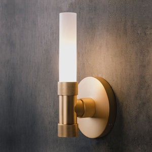 Elemental Classic Tee Sconce in aged brass image 4 of 6