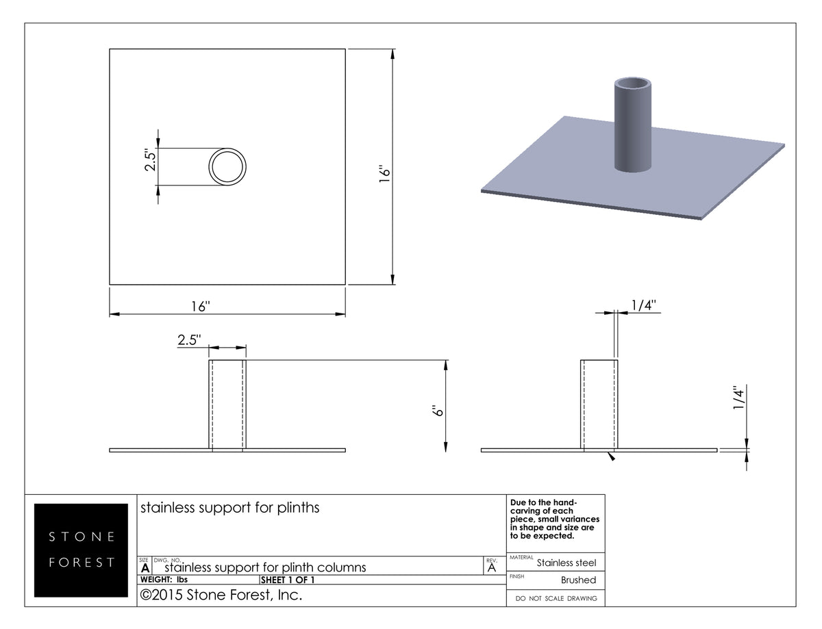 Stainless Steel Support for Onyx Plinth Fountain image 2 of 3