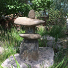 Stone Forest 48"h Wabi Stone Lantern created from natural boulders using minimal carving. 
