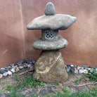 Stone Forest 48"h Wabi Stone Lantern created from natural boulders using minimal carving. 