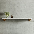 Elemental Classic Accessory Shelf in Carrara and aged brass