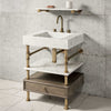 Terra Bath Sink paired with Elemental Classic Console Vanity with stone shelf