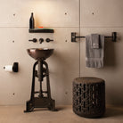 Industrial Pedestal with stone sink and accessories