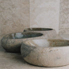 Close up of stone Pebble Vessel Bath Sink