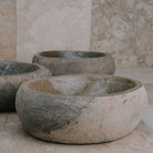 Close up of stone Pebble Vessel Bath Sink