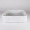 Thin Walled Square Vessel Sink in Carrara Marble
