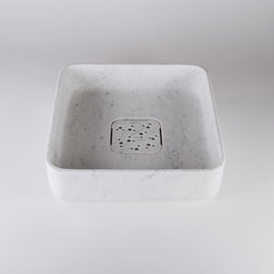 Thin Walled Square Vessel Sink in Carrara Marble image 2 of 3