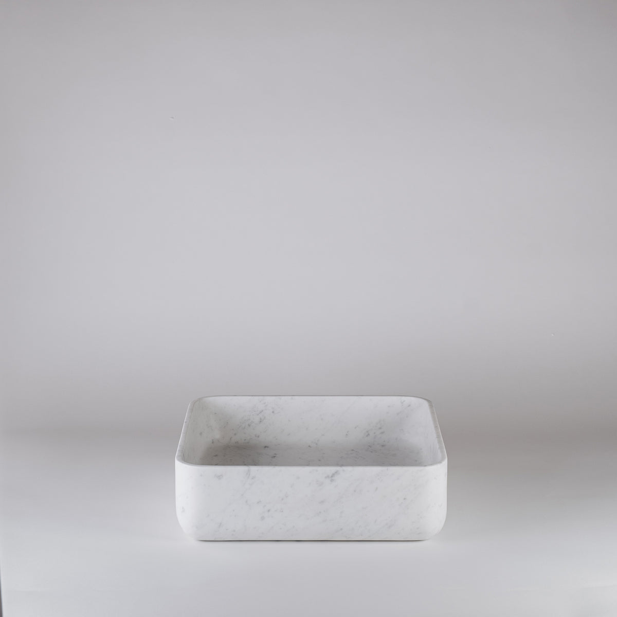 Thin Walled Square Vessel Sink in Carrara Marble image 3 of 3