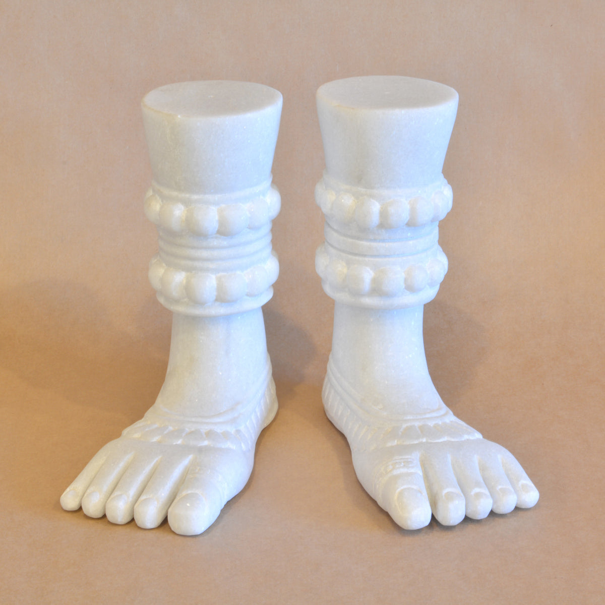 Buddha Feet carved from White Marble image 3 of 7