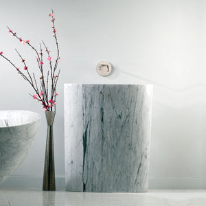 The Stone Forest Infinity Pedestal sink is carved from a single block of carrara marble image 1 of 5