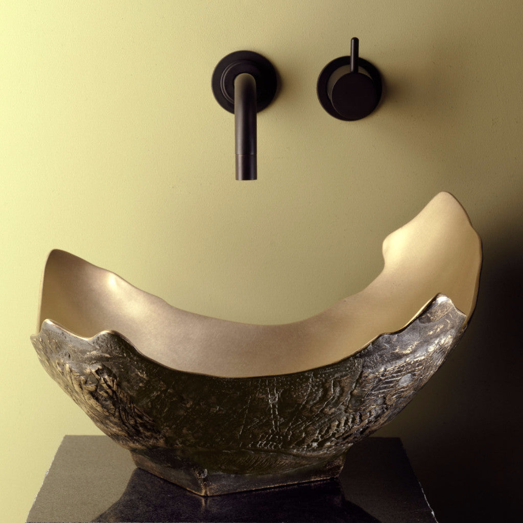 golden bronze chalice vessel sink image 1 of 4