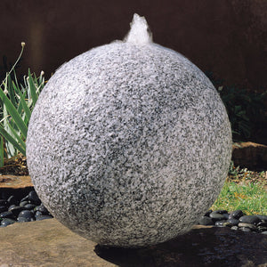 Stone Forest Black and White Granite Sphere garden fountain 20