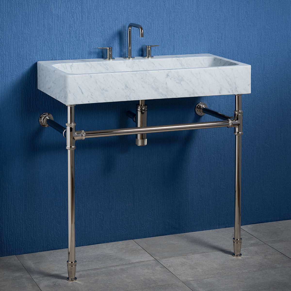 Trough Sink paired  with Elemental Facet Trough Vanity with Crossbar image 1 of 3