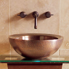 Small Beveled Vessel in copper with hammered exterior