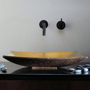 Stone Forest's Bronze Zen vessel sink is a unique bronze vessel handcrafted using traditional sand casting methods. Golden Bronze. image 2 of 4