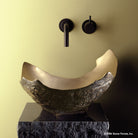 Chalice vessel sink in golden bronze.  Exterior is darker in all finish options due to the design and texture.