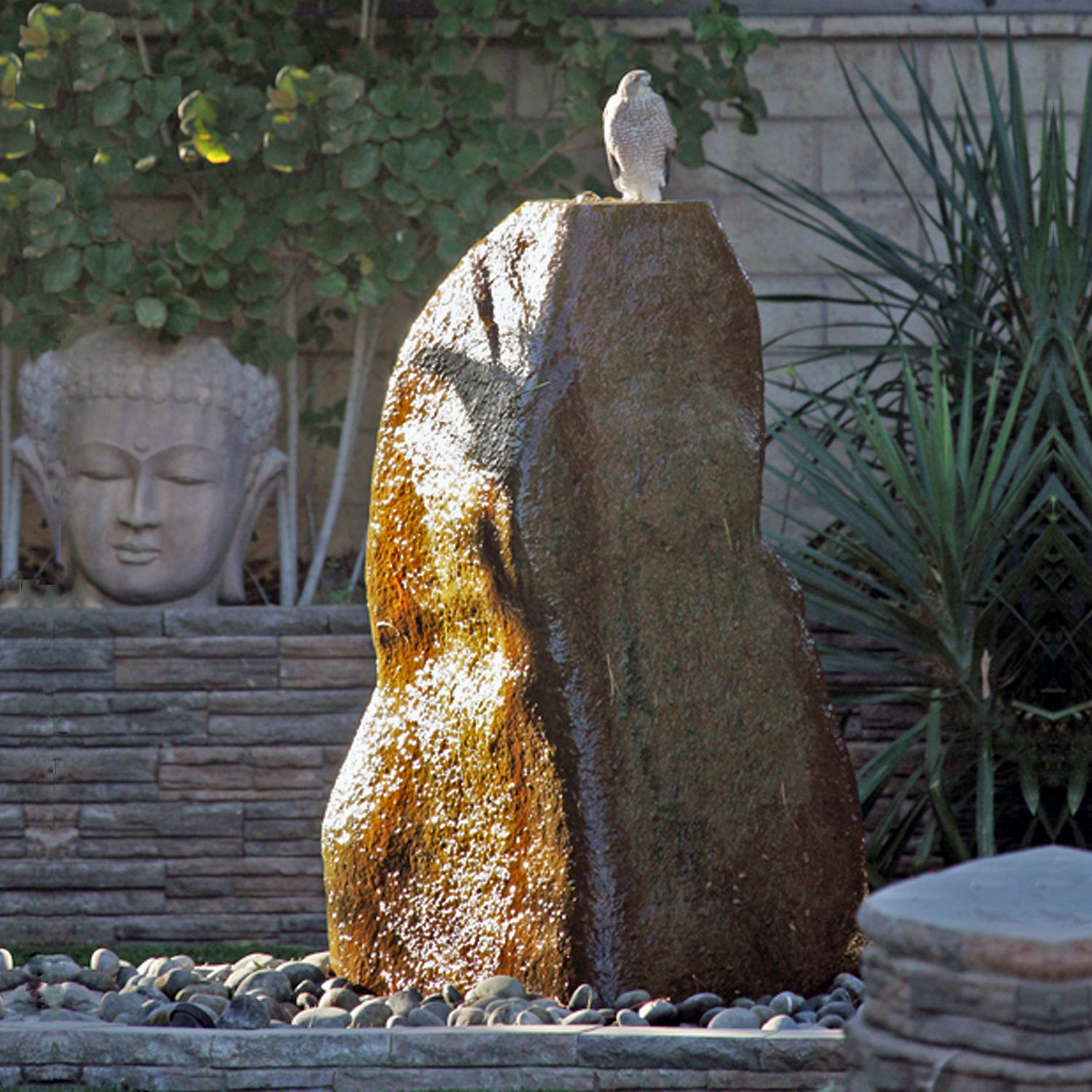 Stone Forest Natural Boulder garden fountain 36" high