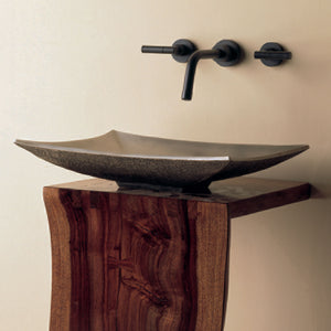 Stone Forest's Bronze Zen vessel sink is a unique bronze vessel handcrafted using traditional sand casting methods. White Bronze. image 4 of 4